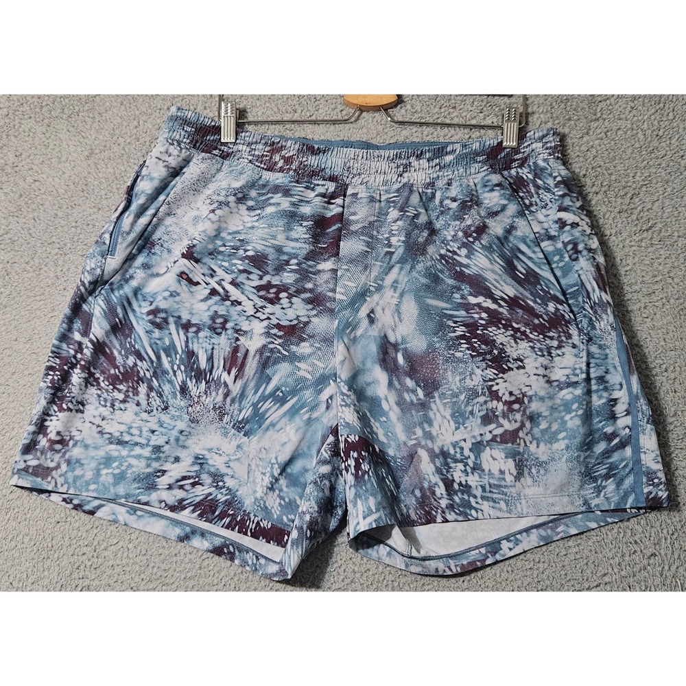 Lululemon Men's Pace Breaker‎ Short Flicker Pace Utility Blue Multi Size 2XL XXL